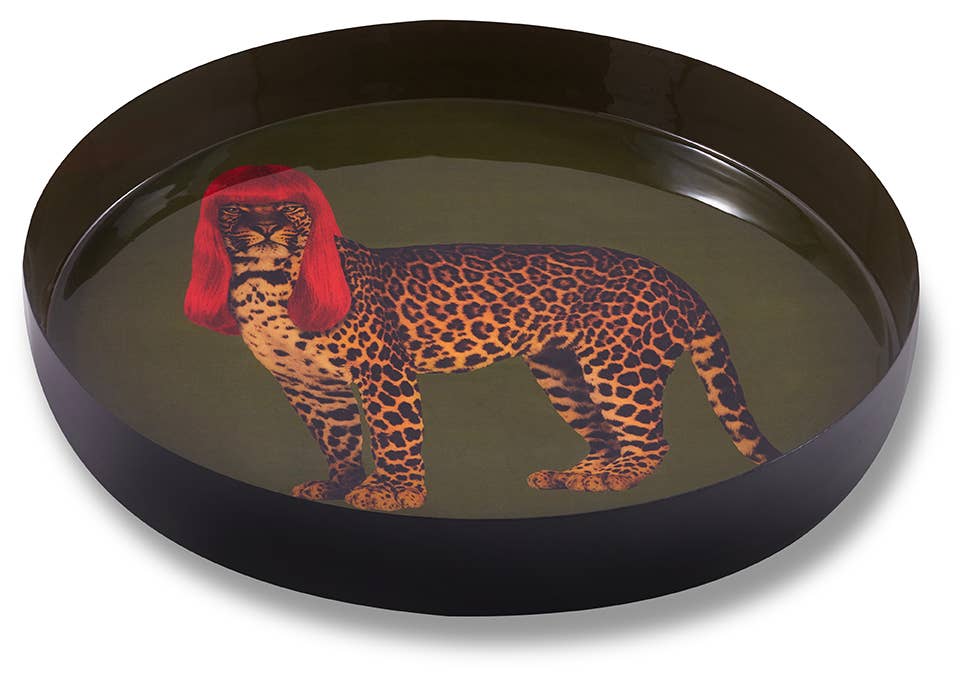 Tiger Round Green Tray RH