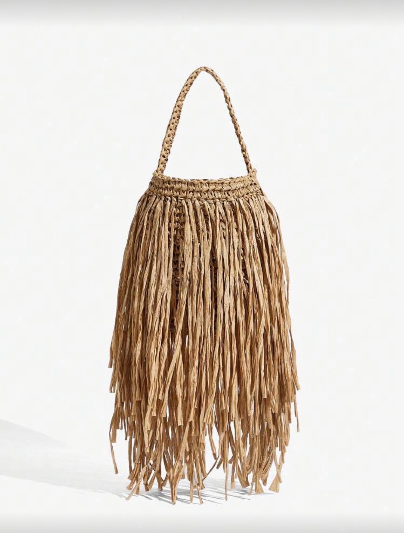 Raffia Fringe Shoulder Bag