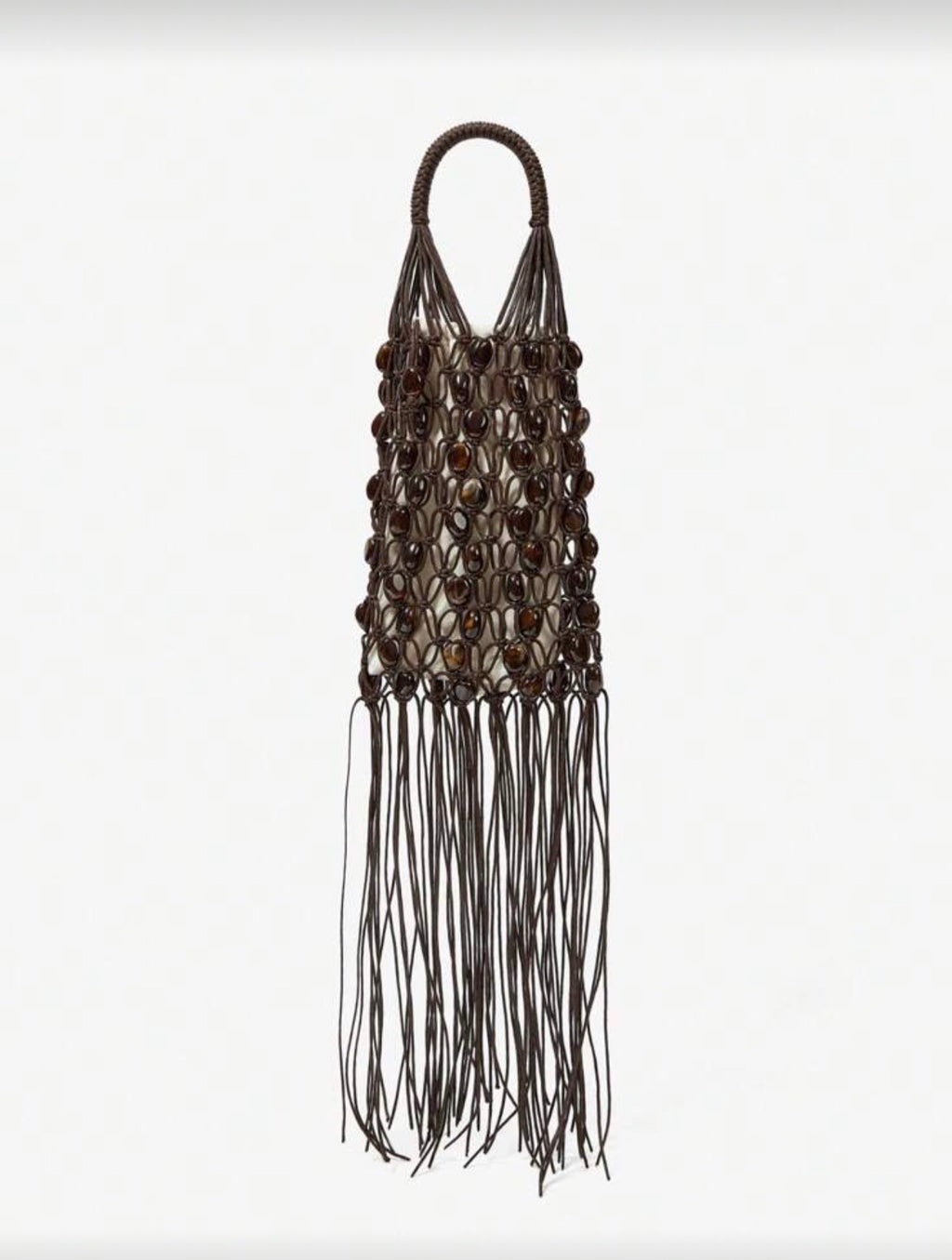 Handwoven Macramé Beaded Bag