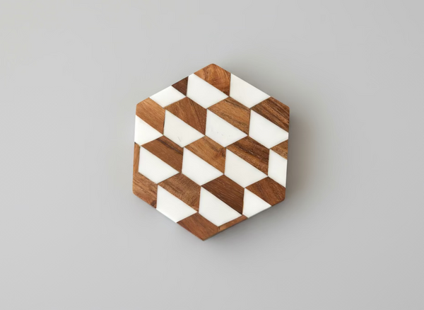 Geometric Wood Coasters (Set of 4)