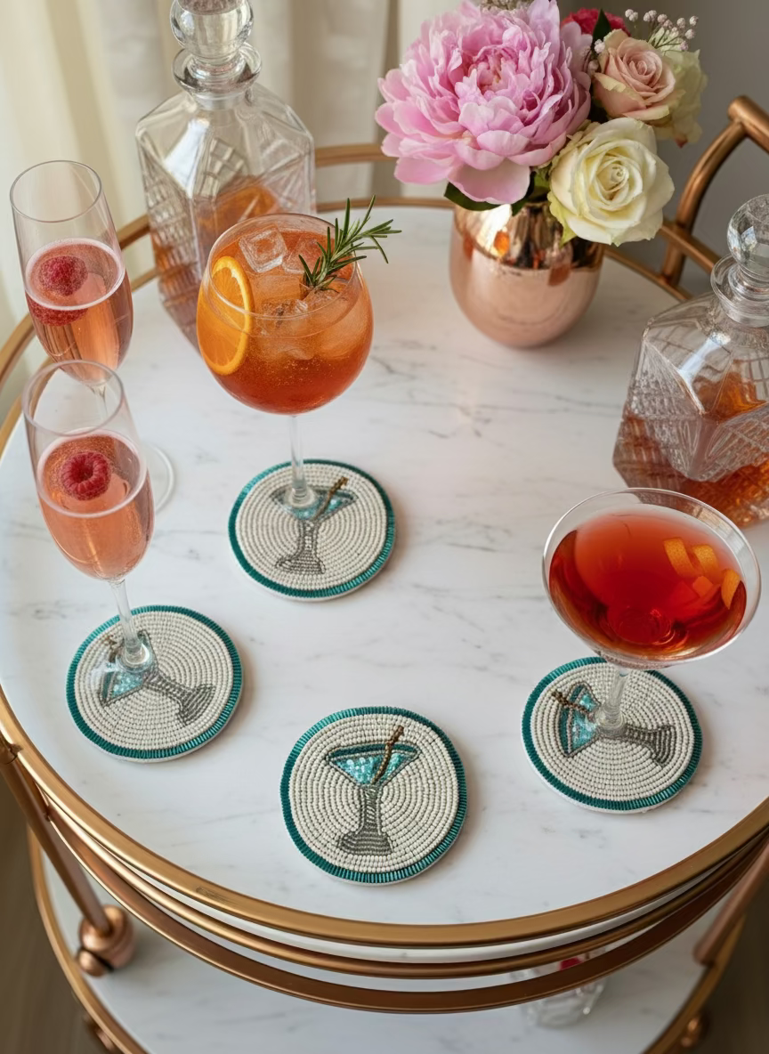 Beaded Coasters (Set of 4)