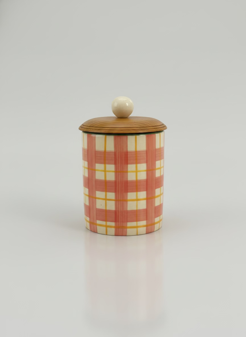 Hand-Painted Ceramic Lidded Jar