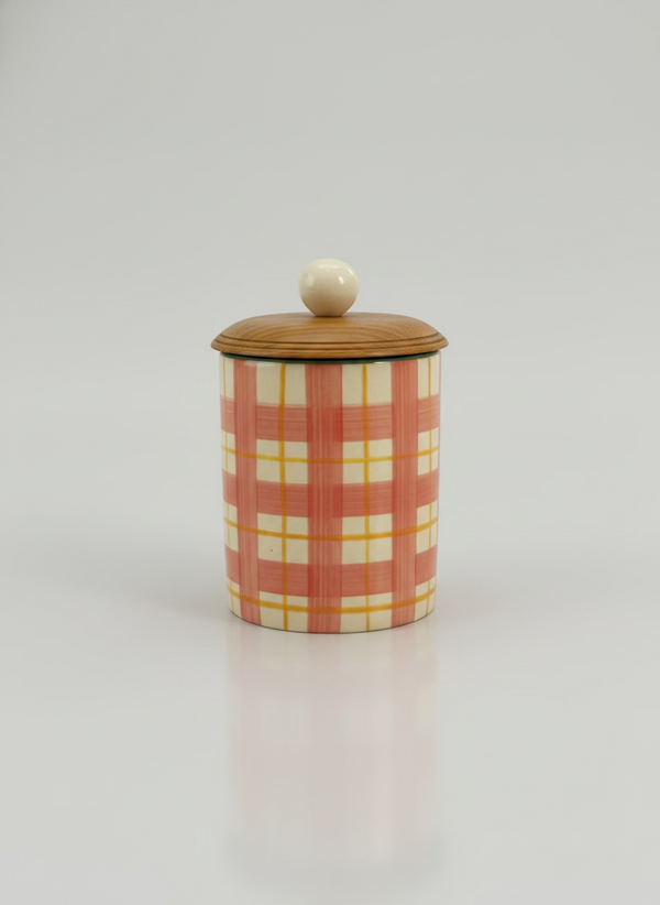 Hand-Painted Ceramic Lidded Jar
