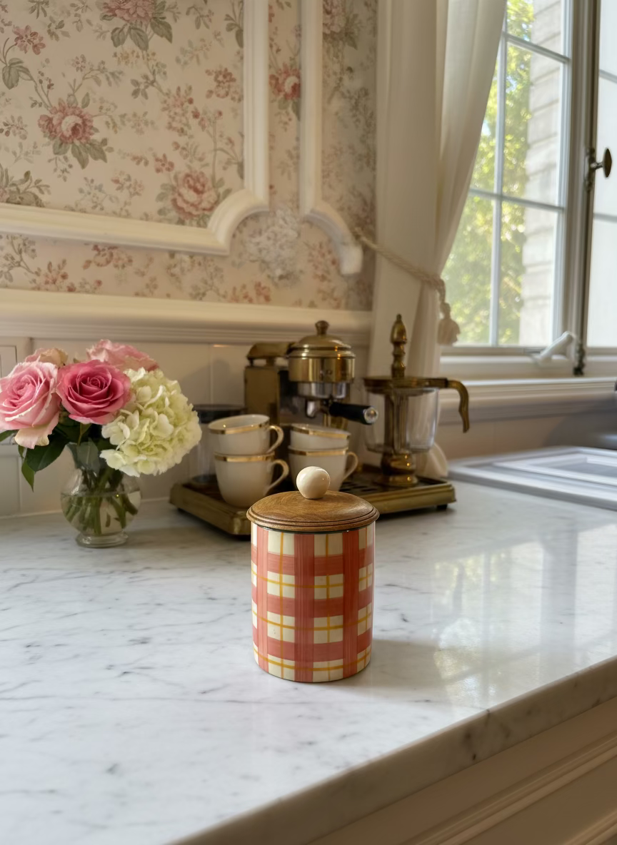 Hand-Painted Ceramic Lidded Jar
