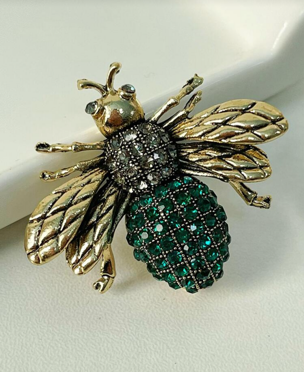 Green Bee Brooch