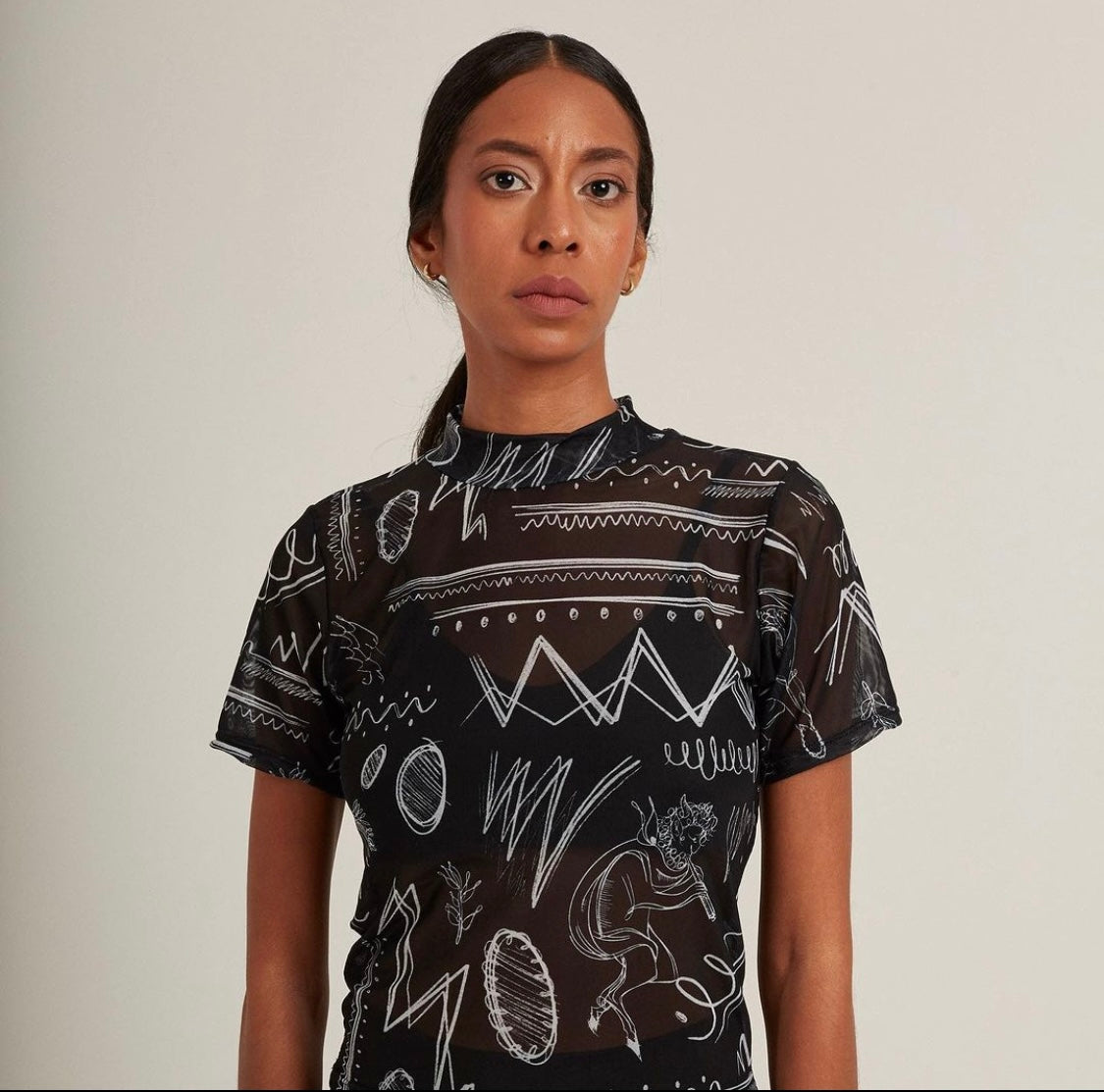 Mino Black Top Short Sleeve