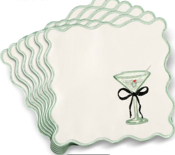 Martini Cocktail Napkins Set of 6