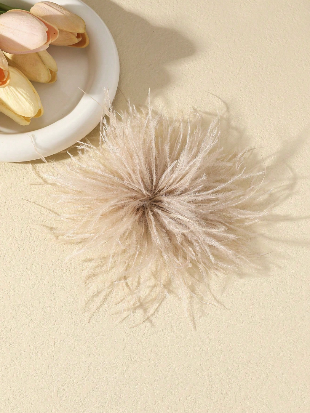 Champagne Feather Brooch